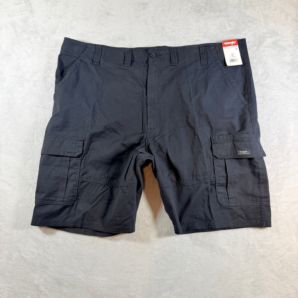 Wrangler Five Star Mens Cargo Shorts Size 48 Black Stretch 10 Inseam NWT